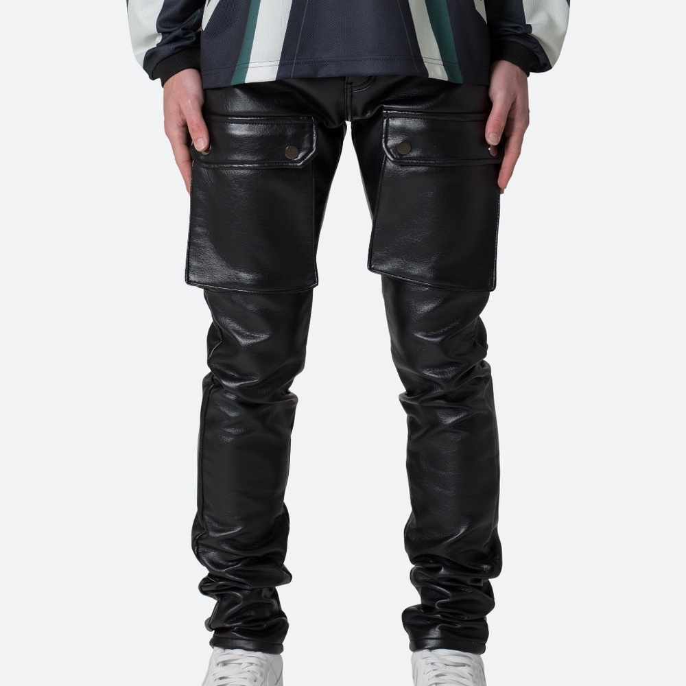 mnml Leather Snap Cargo Pants - Black Size 32Black / 32